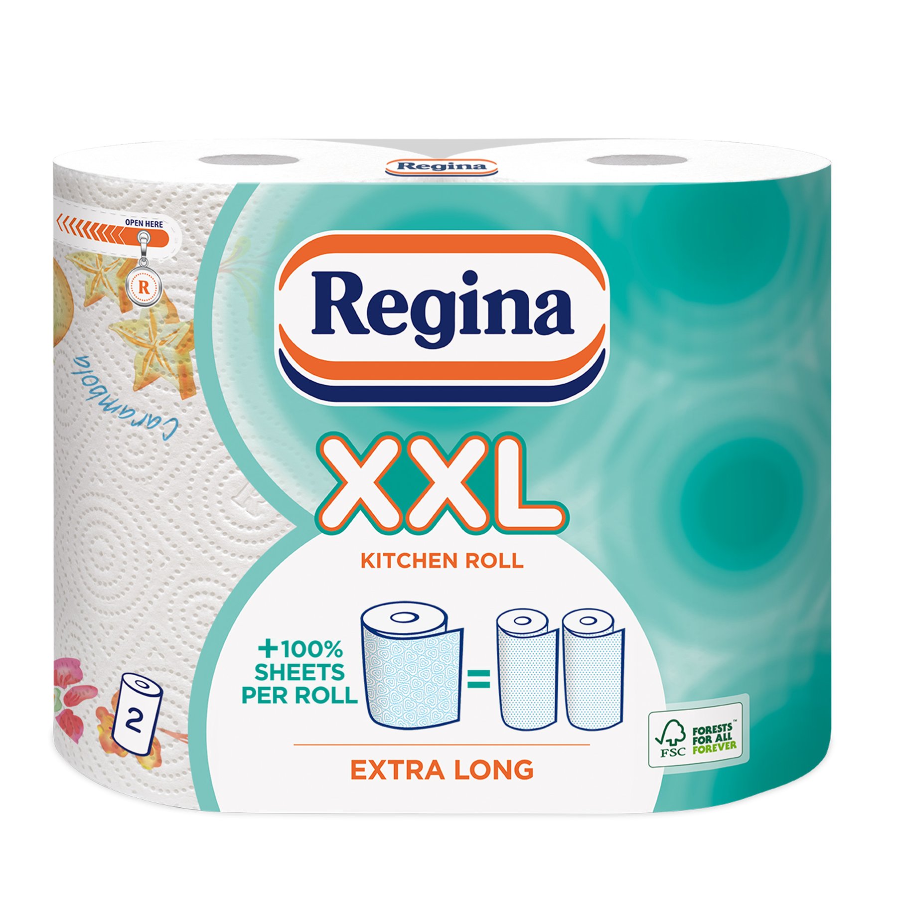 Kitchen roll Regina XXL Decorated, cellulose, double-layer, 175 g, 2 pieces