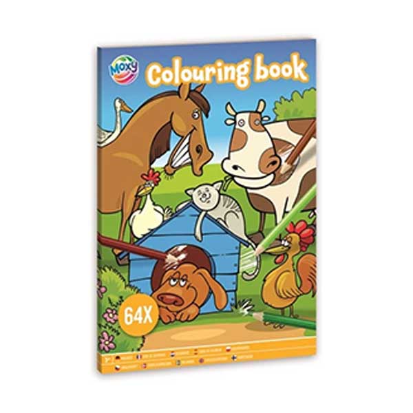 Moxy Colouring Book Animals, A4, 64 Pages