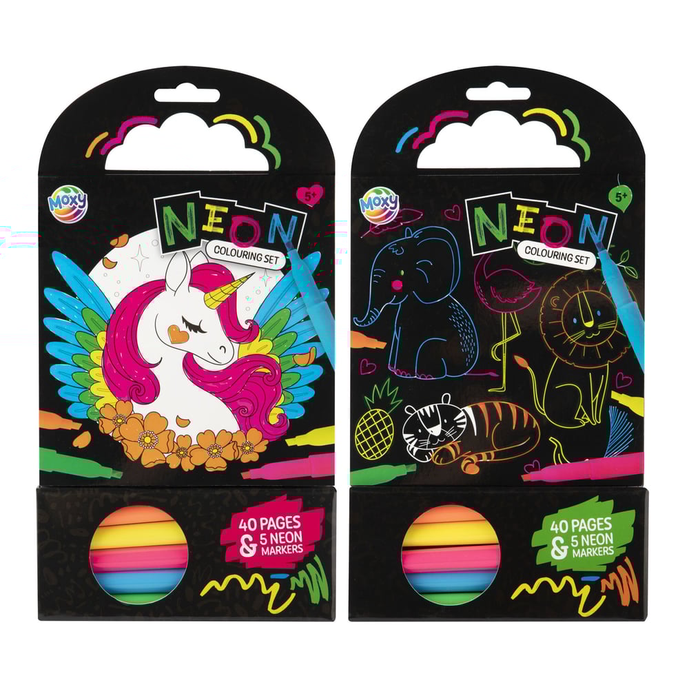 Moxy Coloring book, neon, 40 sheets, assorted, 12 pcs