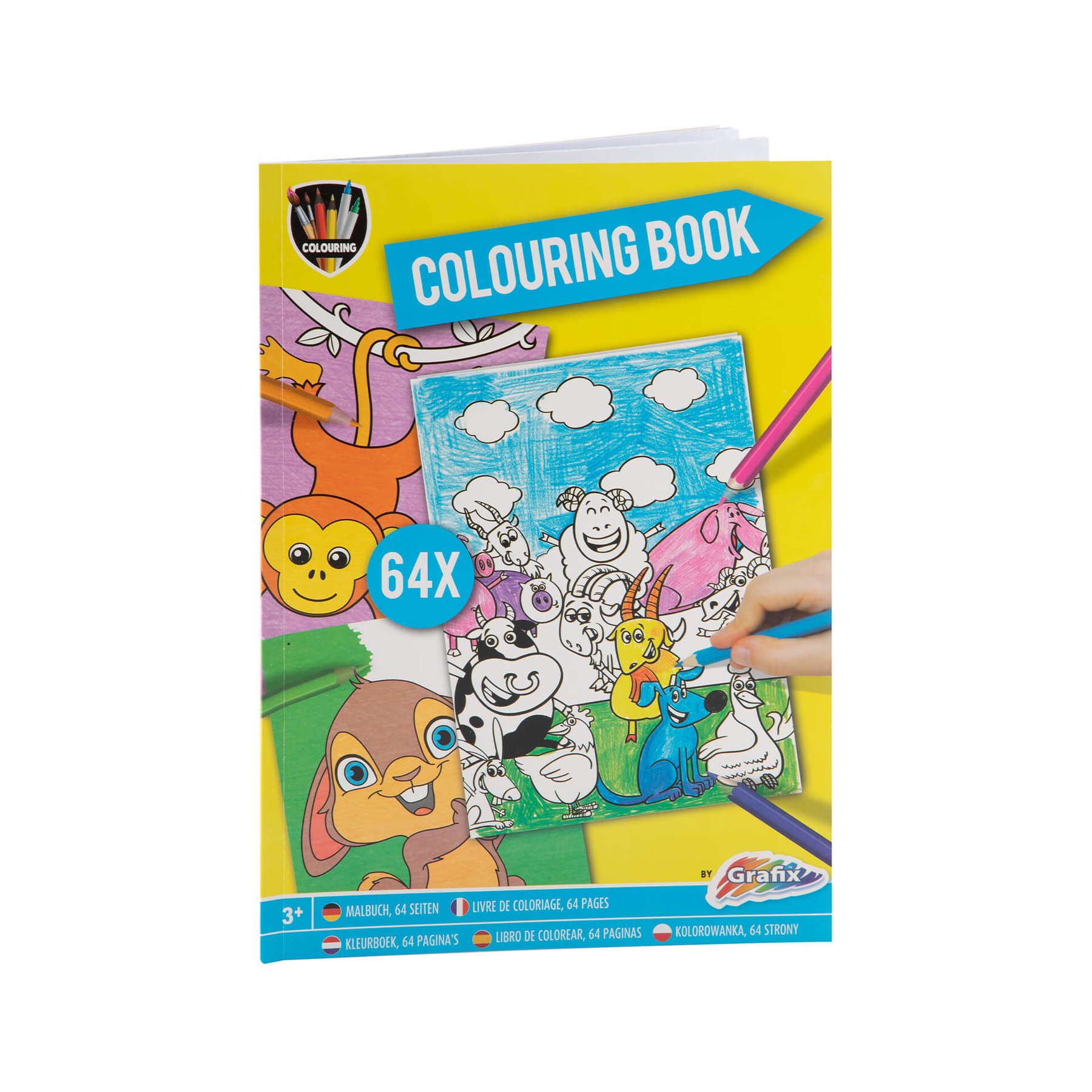 Moxy Colouring book Animals, A4, 64 pages