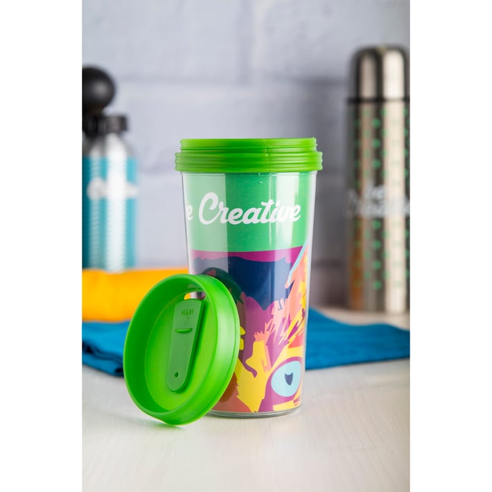 Cool Thermal Mug Poster, 450 ml, green