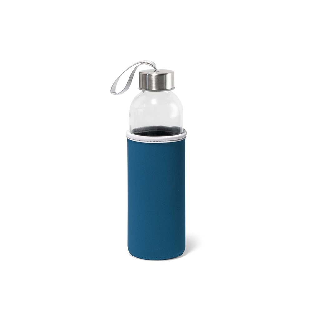 Hi!dea Bottle Raise Glass, with blue sleeve, 520 ml