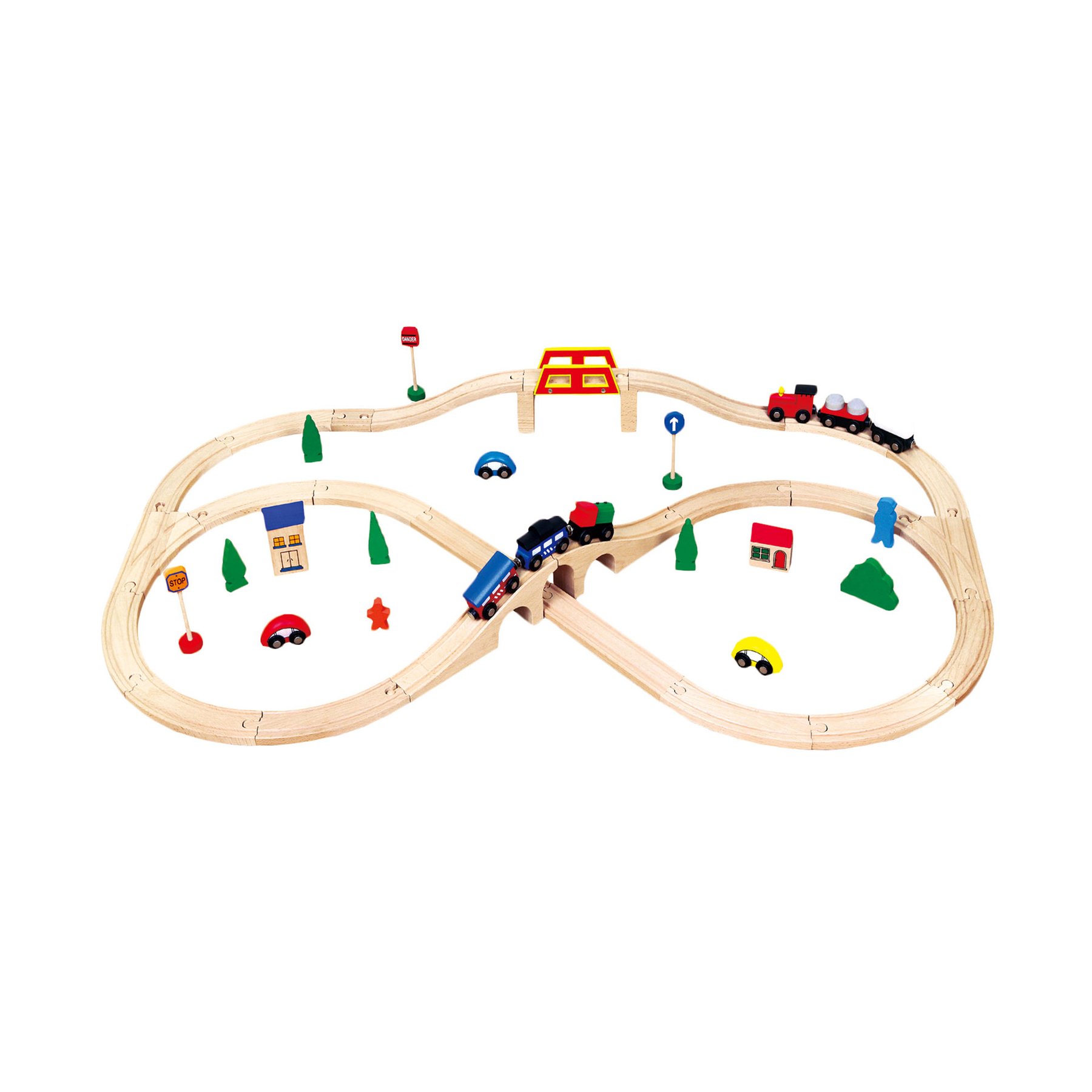 Nowa Szkola Train Set with Tracks, 41.5 x 28.5 x 7.5 cm