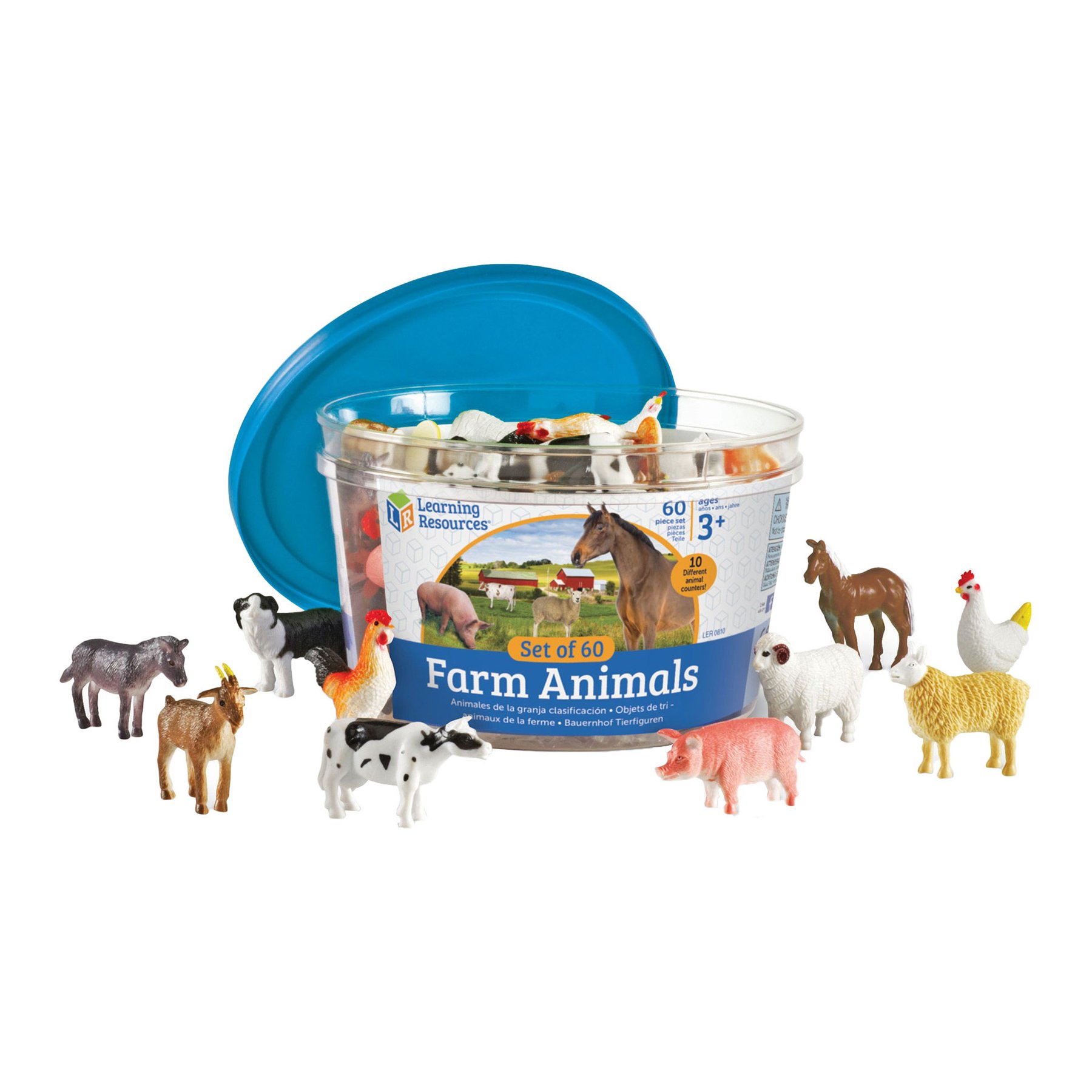 Learning Resources Animals, farm, 60 pieces