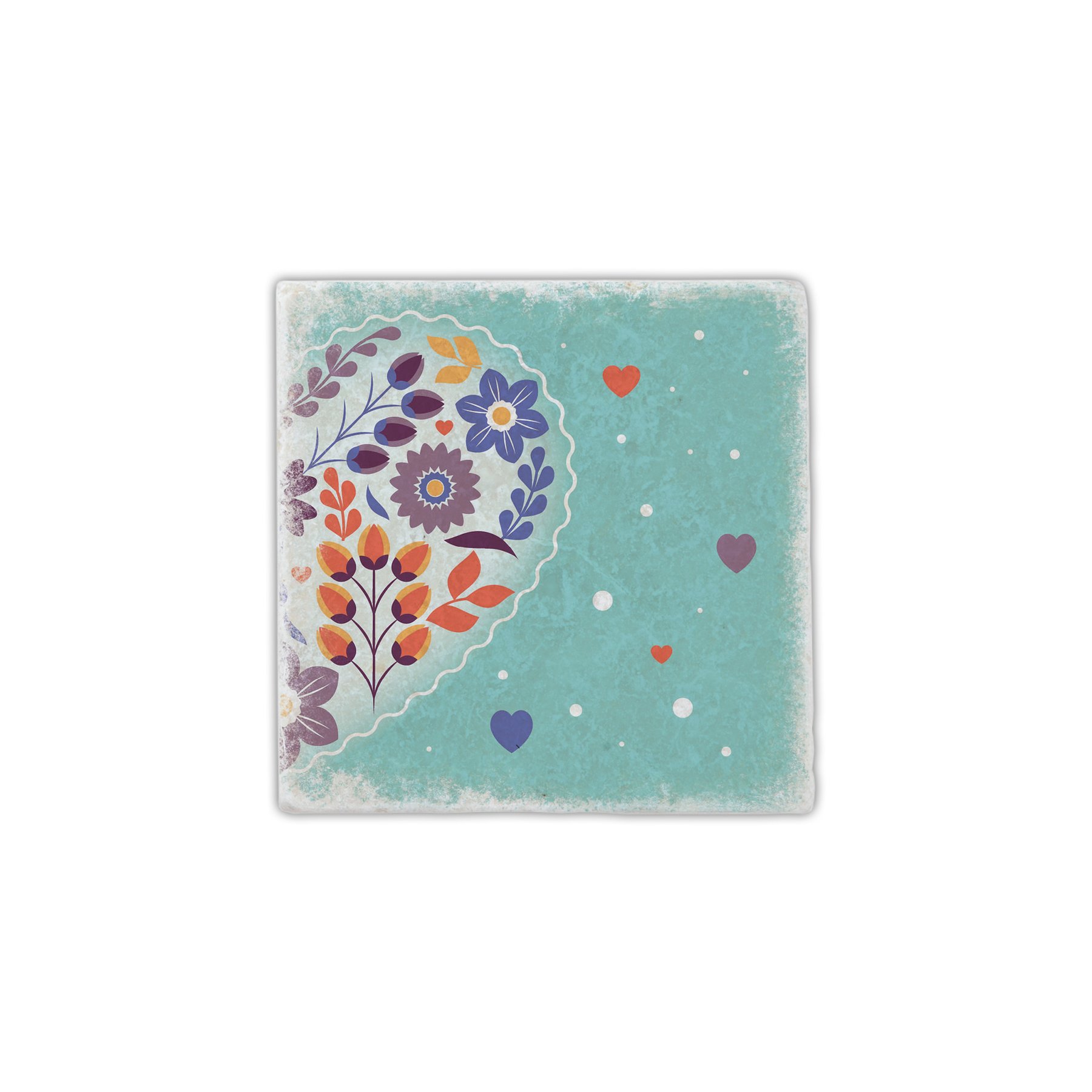 Gespaensterwald Coaster, marble, heart-shaped, blue 1048