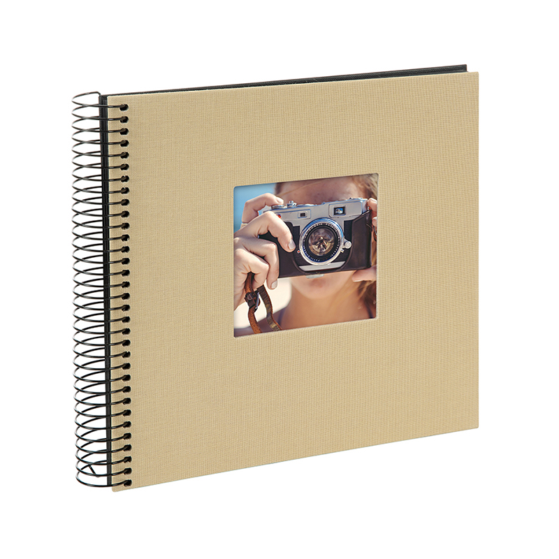 Goldbuch Album, with 40 black pages, spiral, 20 x 20 cm, beige