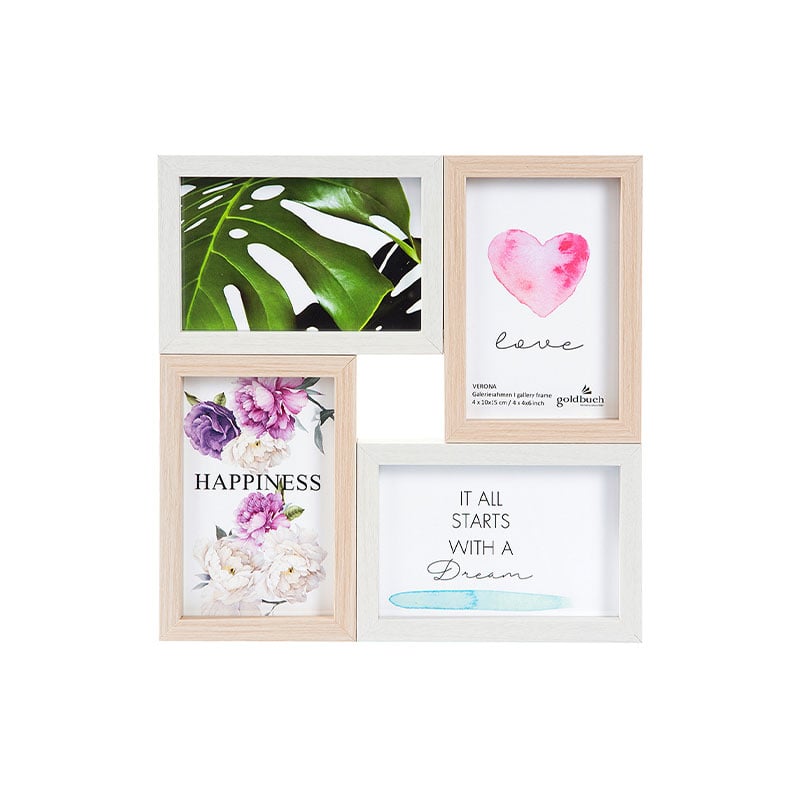 Goldbuch Frame Verona, for 4 photos, MDF, 10 x 15 cm, white