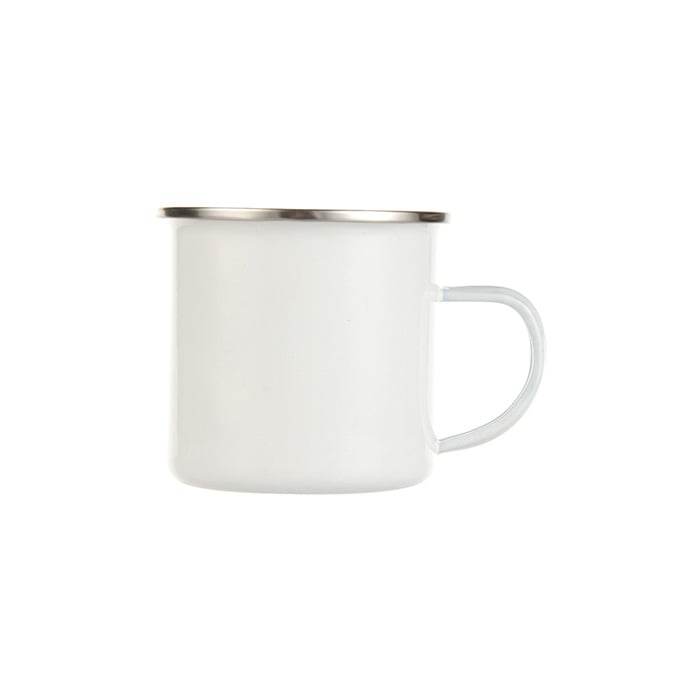 BESTSUB Mug with Handle, enamel, white, 360 ml, customizable