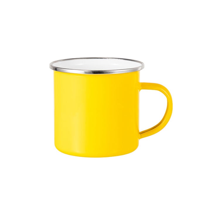 BESTSUB Mug with Handle, enamel, yellow, 360 ml, customizable