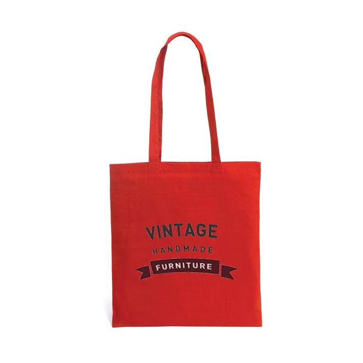 Hi!dea Bag, 100% cotton, with long handles, 370 x 410 mm, red, 50 pcs