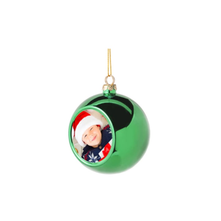 BESTSUB Christmas ball, plastic, diameter 8 cm, green, customizable