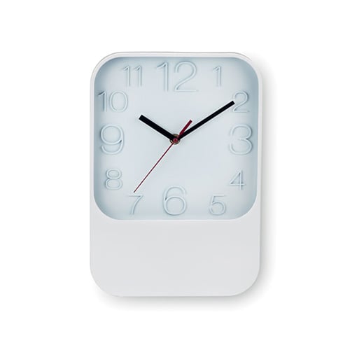 Clock, analogue, wall-mounted, white