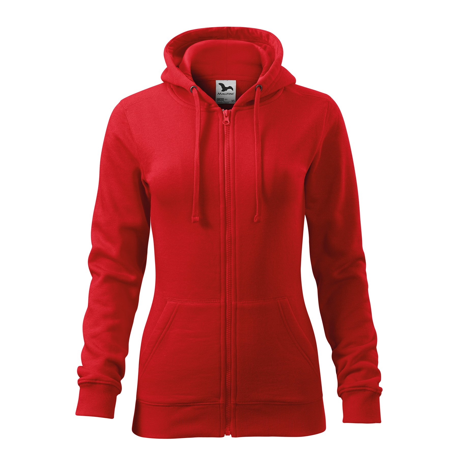 Malfini Women’s sweatshirt Zipper 411, fleece, size S, red
