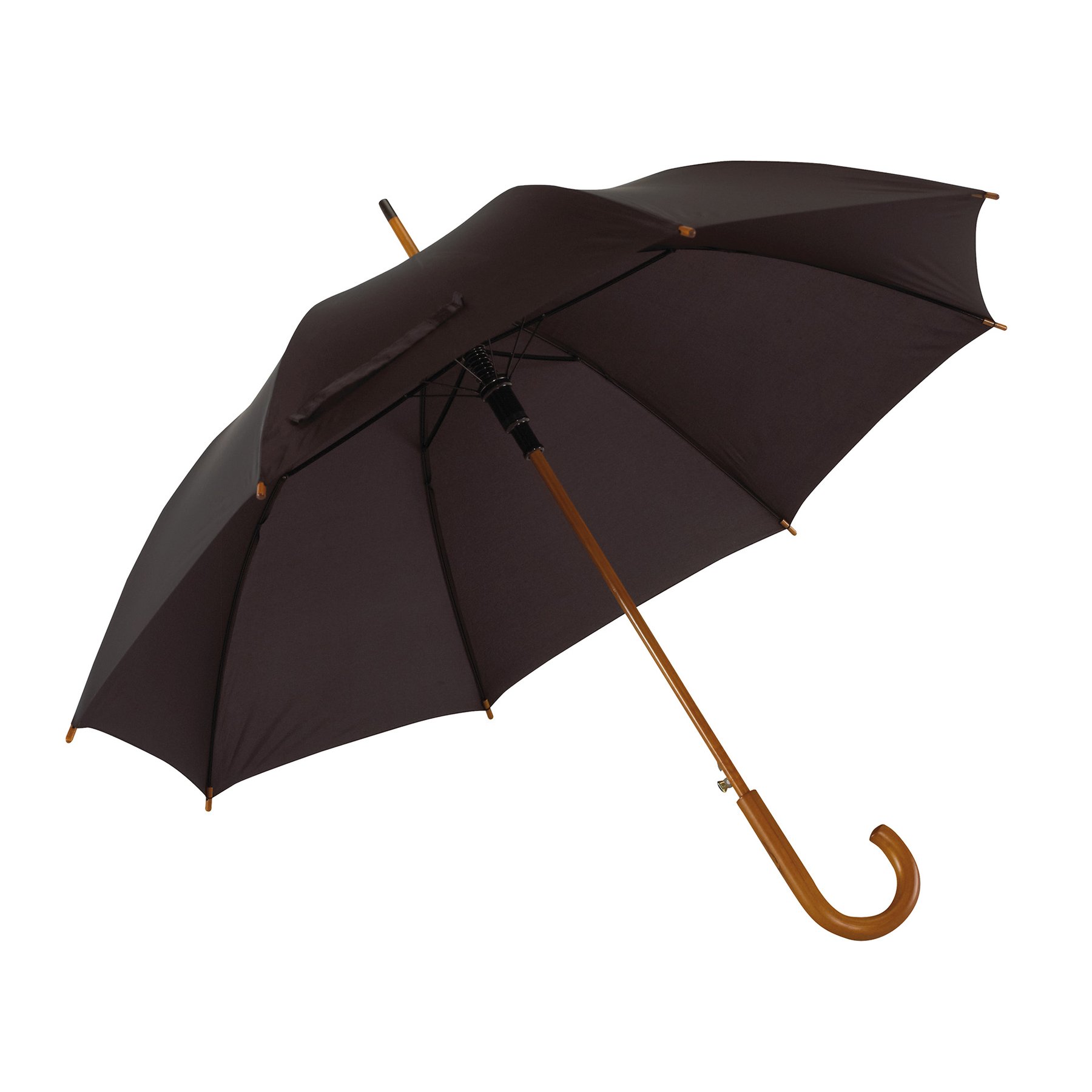 TOPS Umbrella Tango, automatic, with wooden handle, black