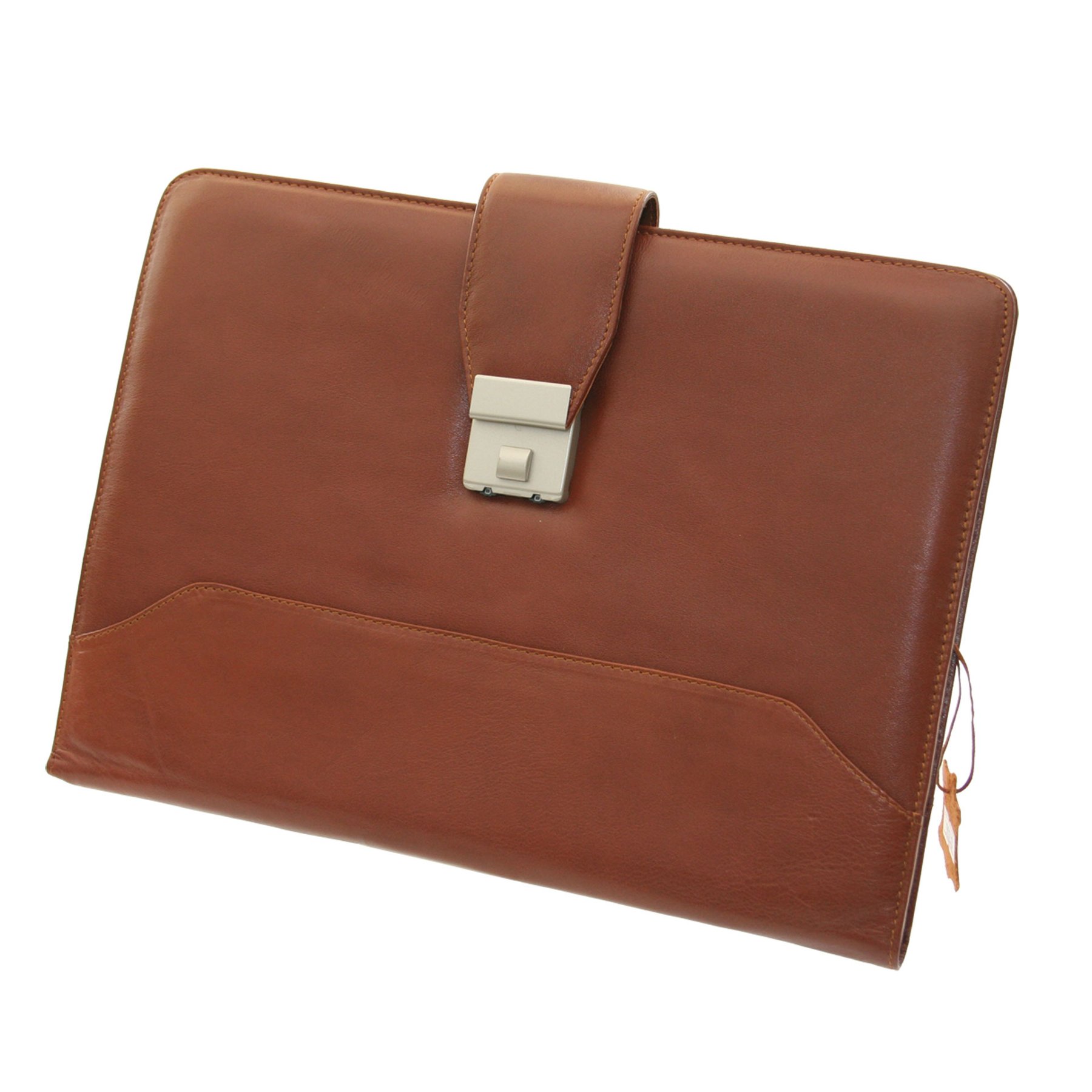 Folder 902, genuine leather, with buckle, brown