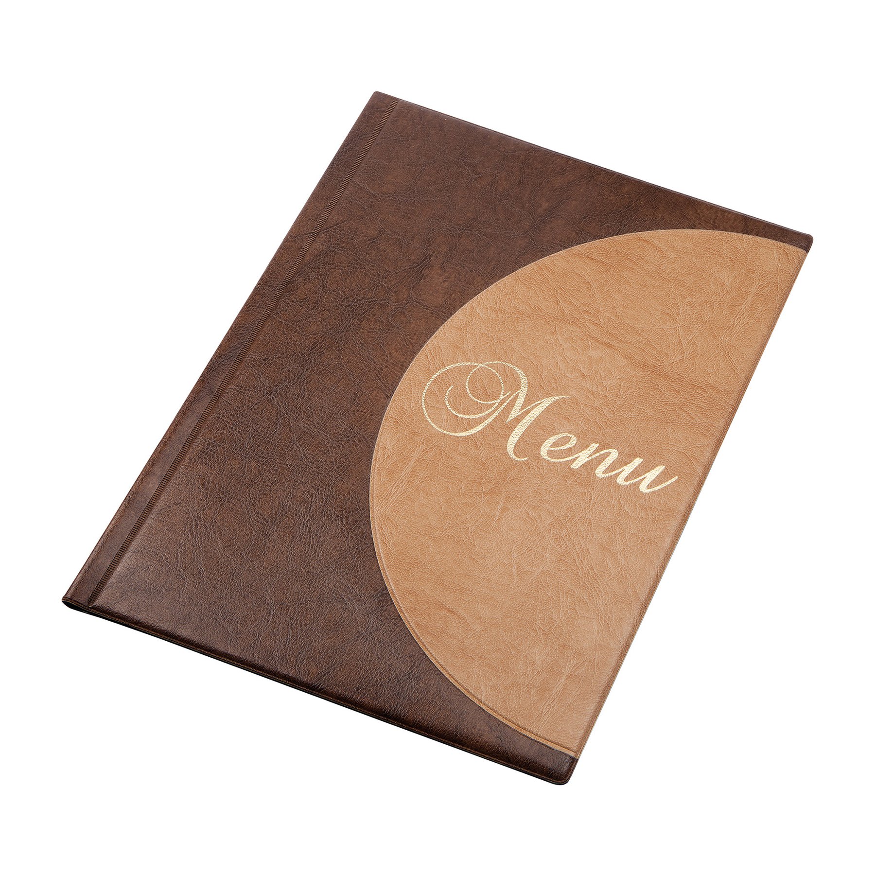 Menu Folder, A4, vinyl, 6 pockets, brown and beige