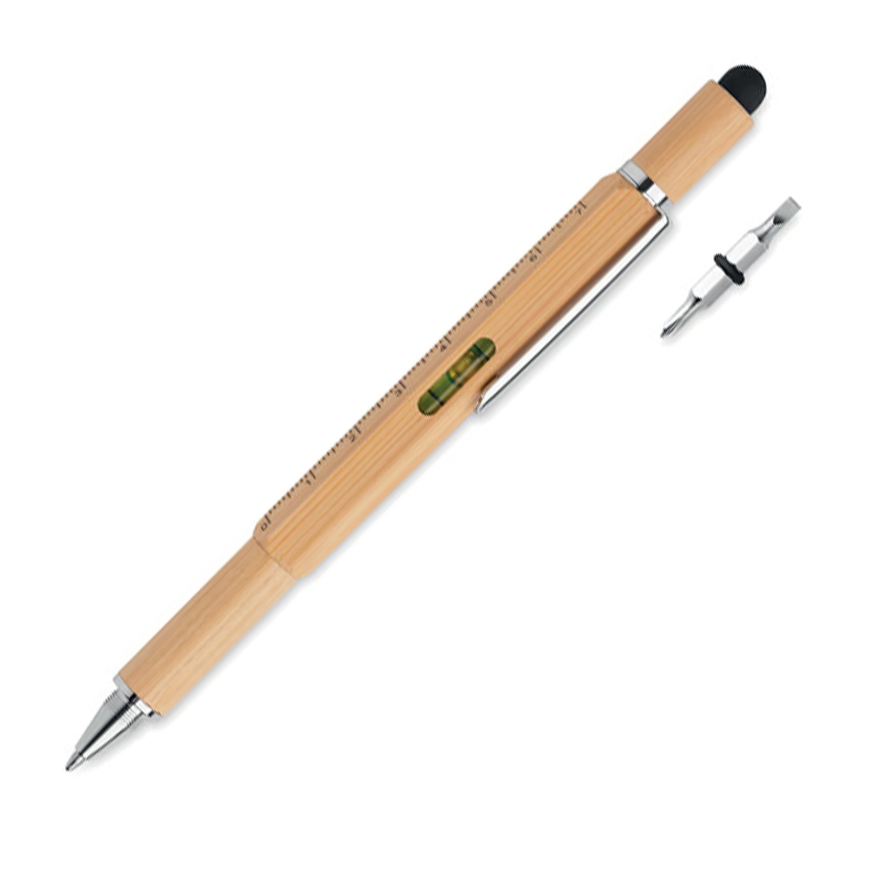 More Than Gifts Ballpoint Pen Toolbam, multifunctional, bamboo