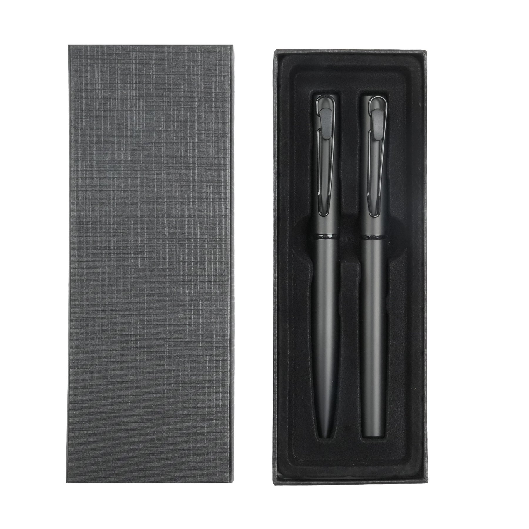 Caligo Pen and roller set, metal, black
