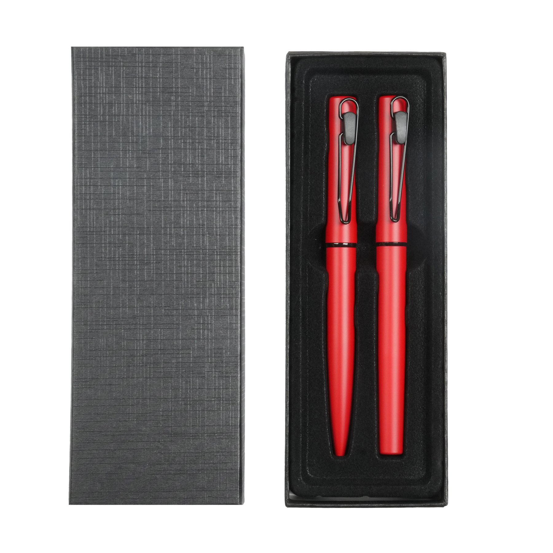Caligo Pen and rollerball set, metal, red