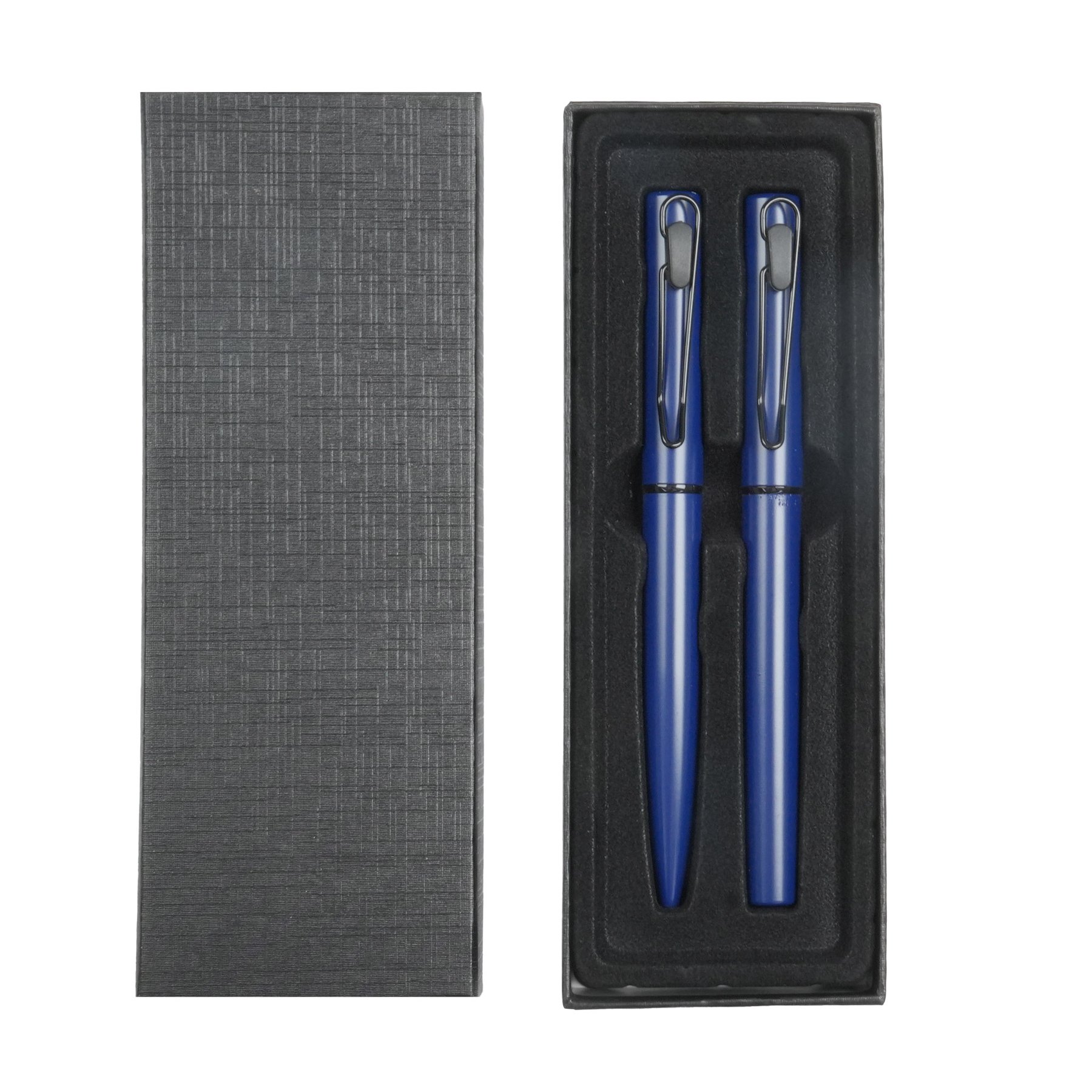 Caligo Pen and roller set, metal, blue