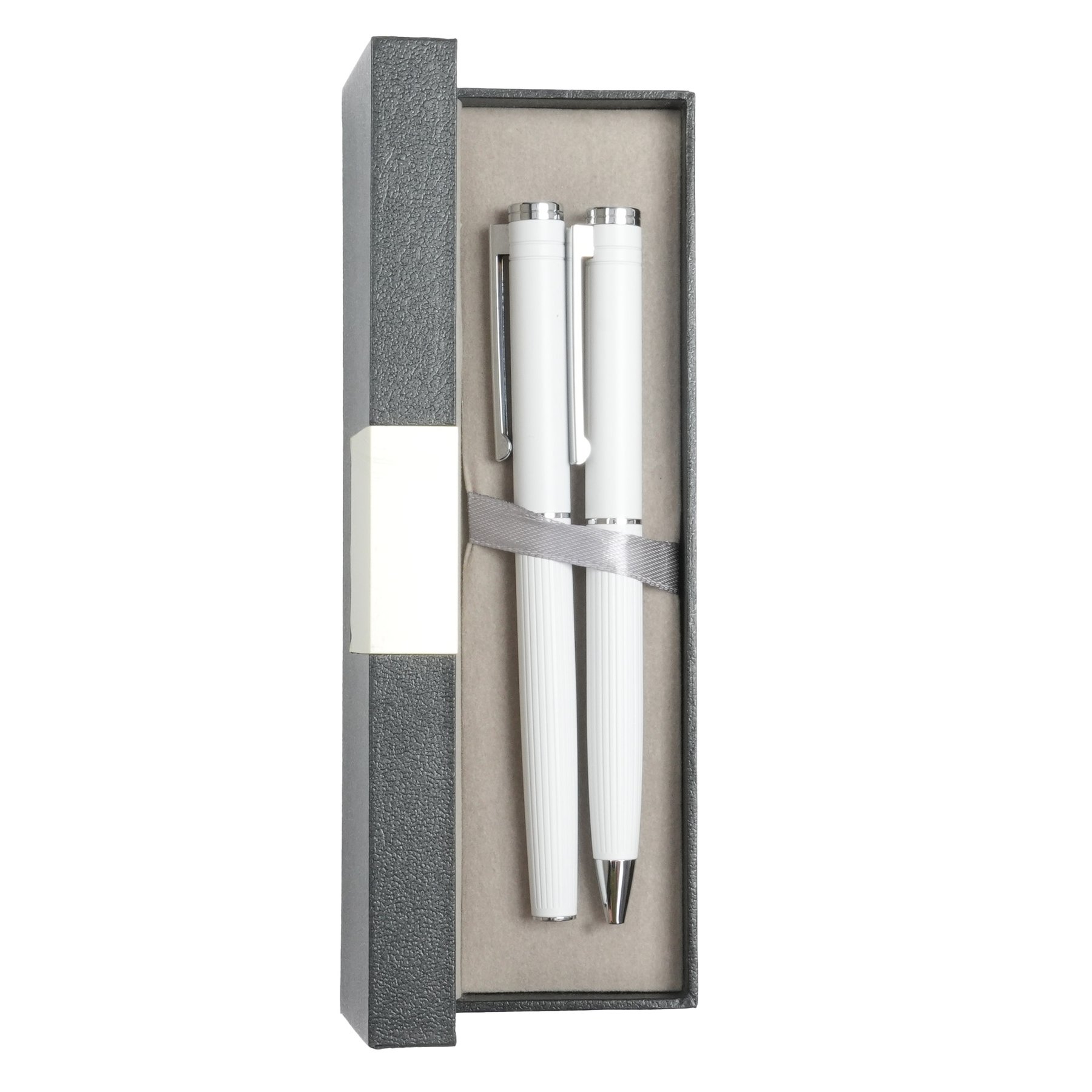 Monarch Set ballpoint and rollerball, metal, white