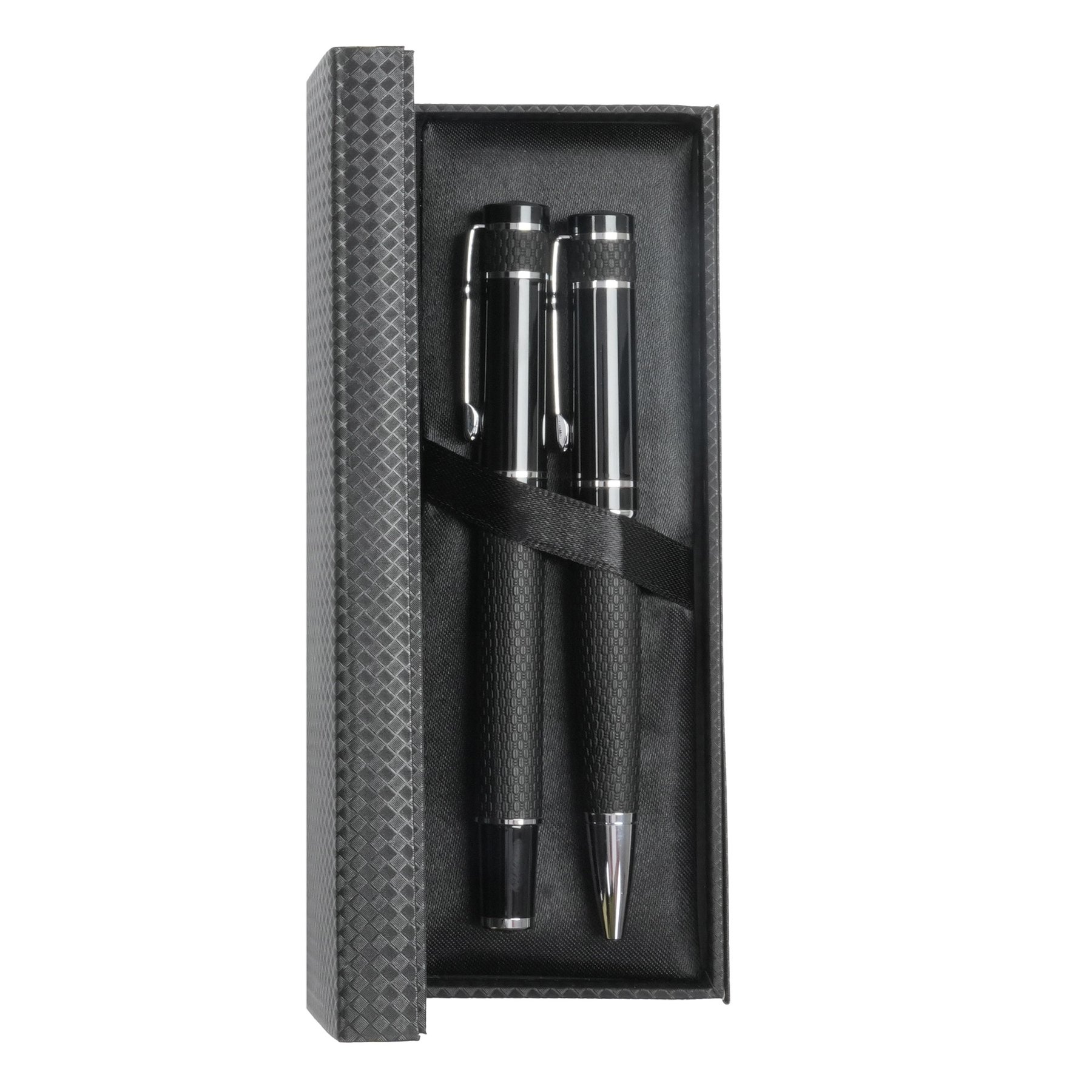 Pen and roller set Knit, metal, black