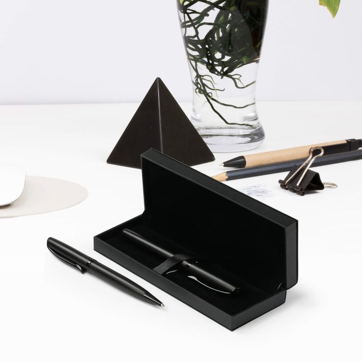 Office 1 Комплект химикалка и ролер Rush, метални, черни