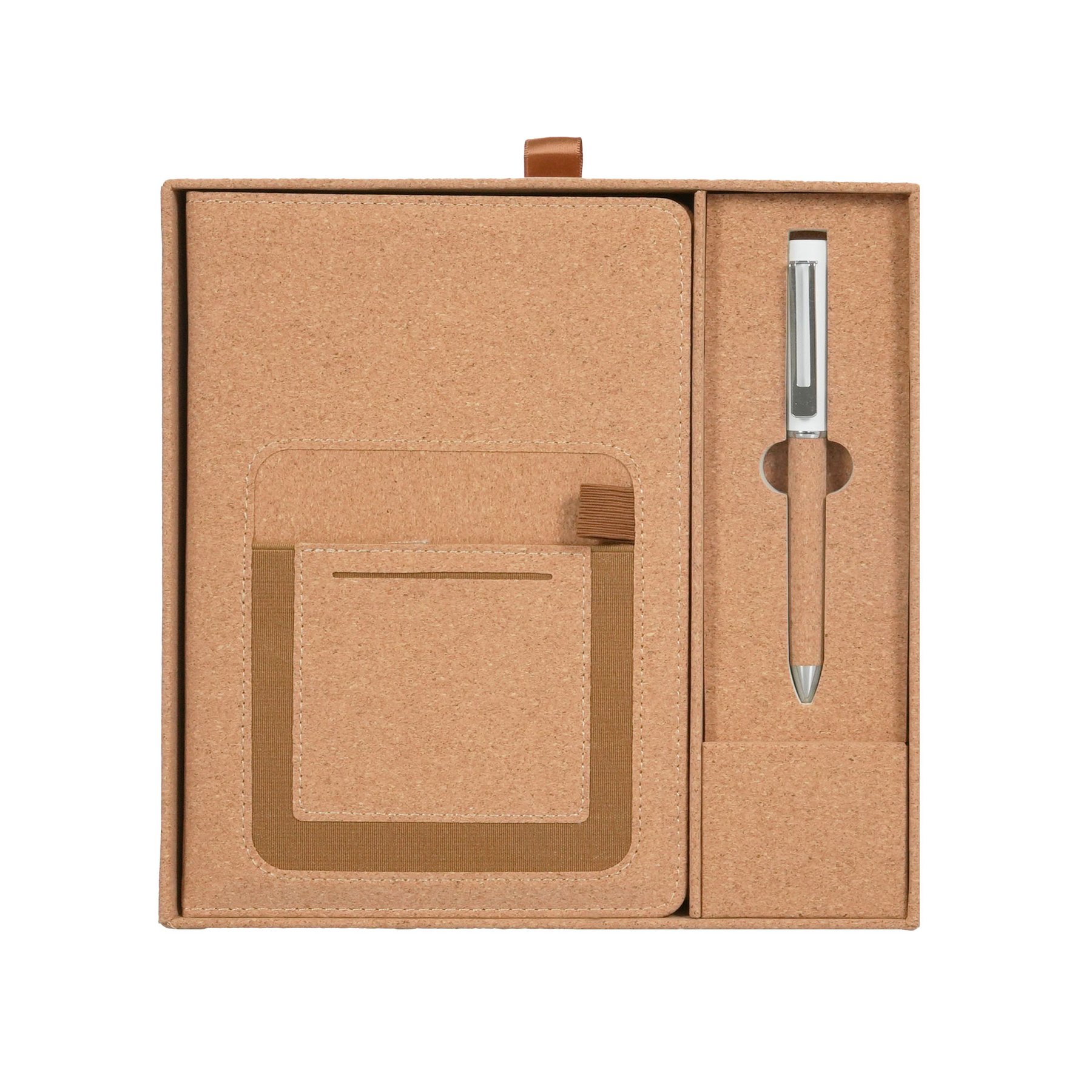 Notebook and Ballpoint Pen Set Floral Cork, in box
