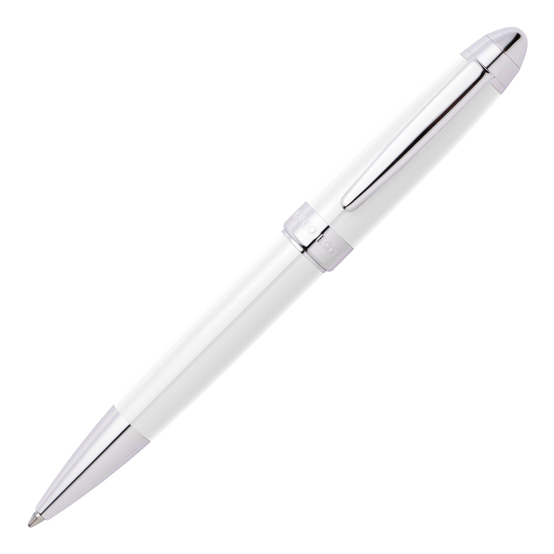 Hugo Boss Ballpoint Pen Icon, chrome, in box, white