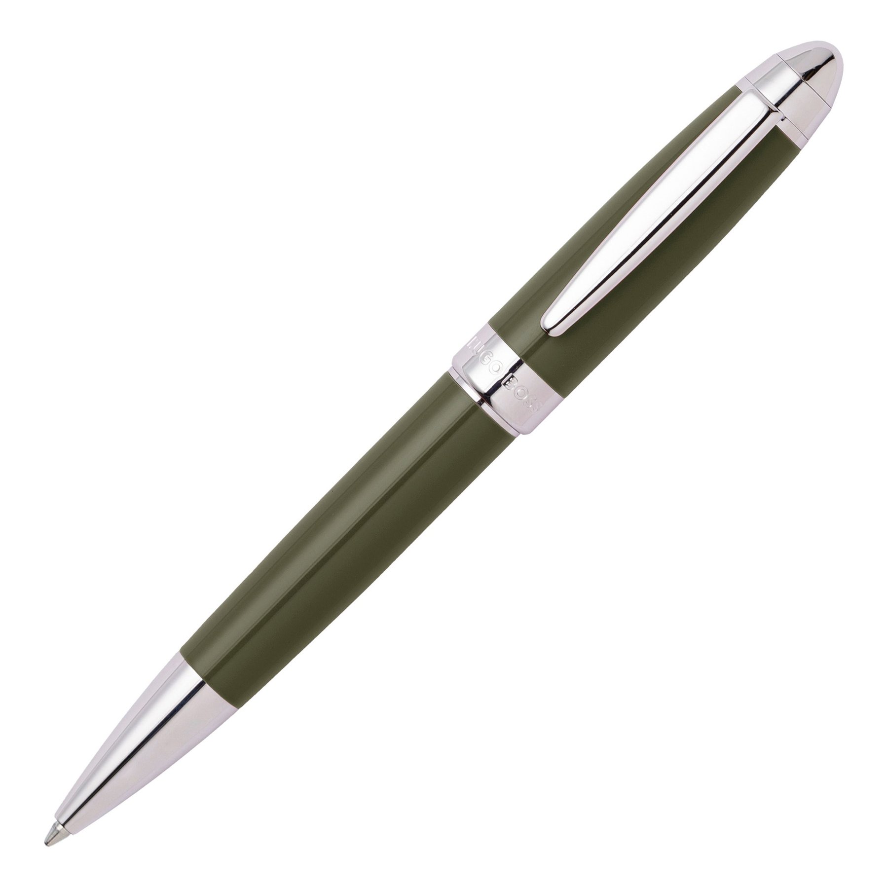 Hugo Boss Ballpoint pen Icon, boxed, chrome, khaki