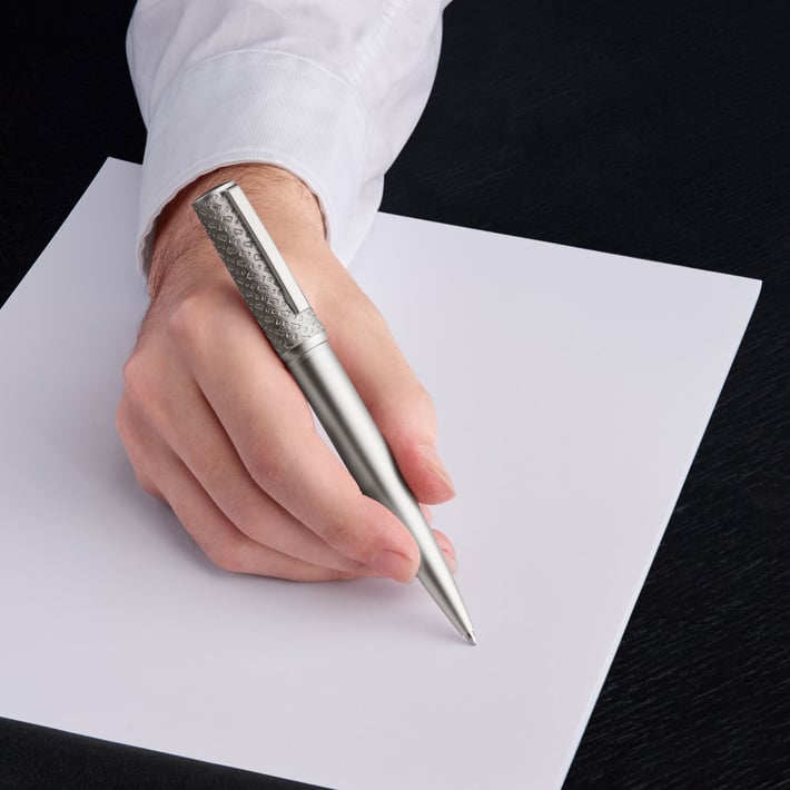 Hugo Boss Ballpoint pen Arche Monogram, silver