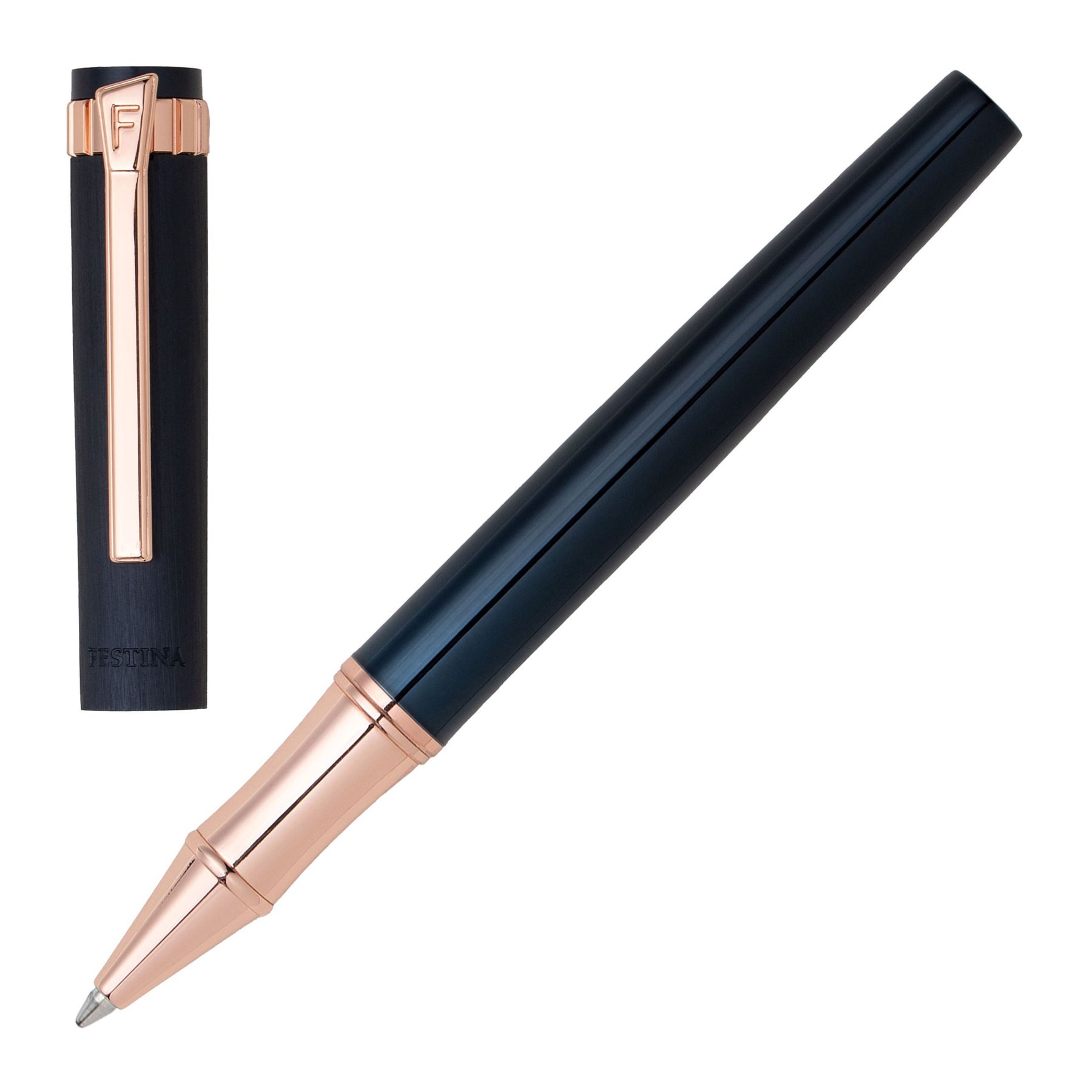 Festina Rollerball Prestige, dark blue, with pink elements, in box