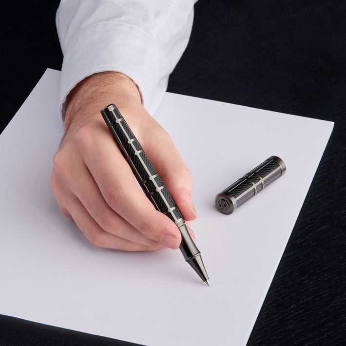 Hugo Boss Ролер Frame Grid, черно-сив