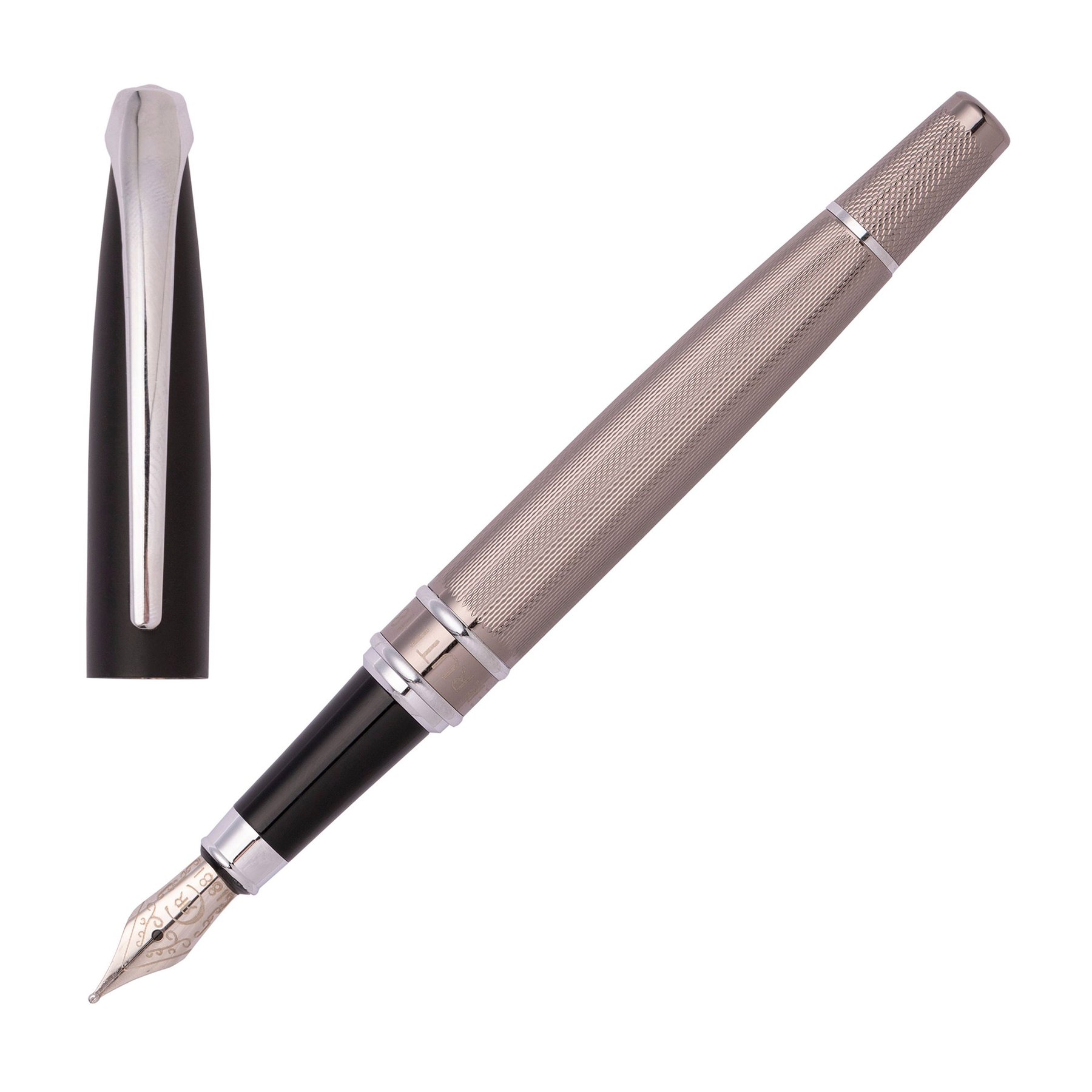Cerruti 1881 Fountain Pen Abbey Diamond, boxed, black-beige