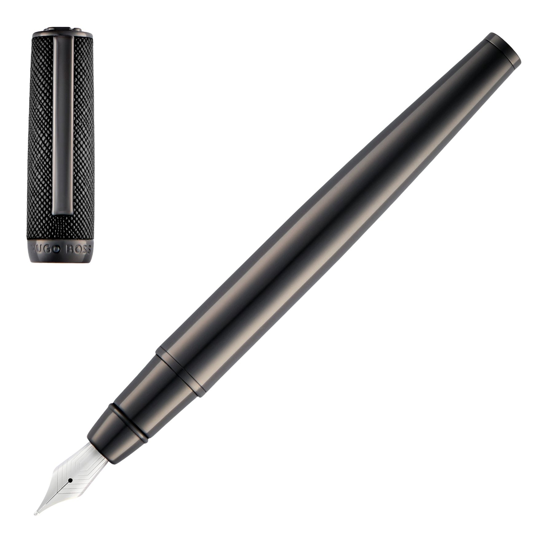 Hugo Boss Fountain pen Double B Saffiano, black