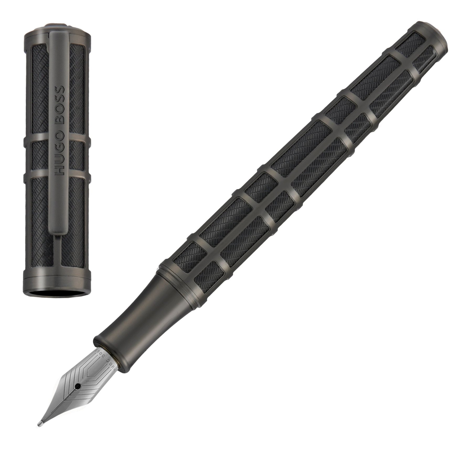 Hugo Boss Fountain pen Frame Grid, black-grey