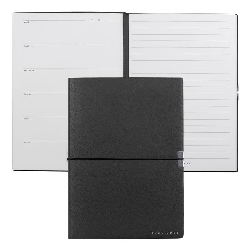 Hugo Boss Notebook Elegance Storyline, with Weekly Planner, A5, Black
