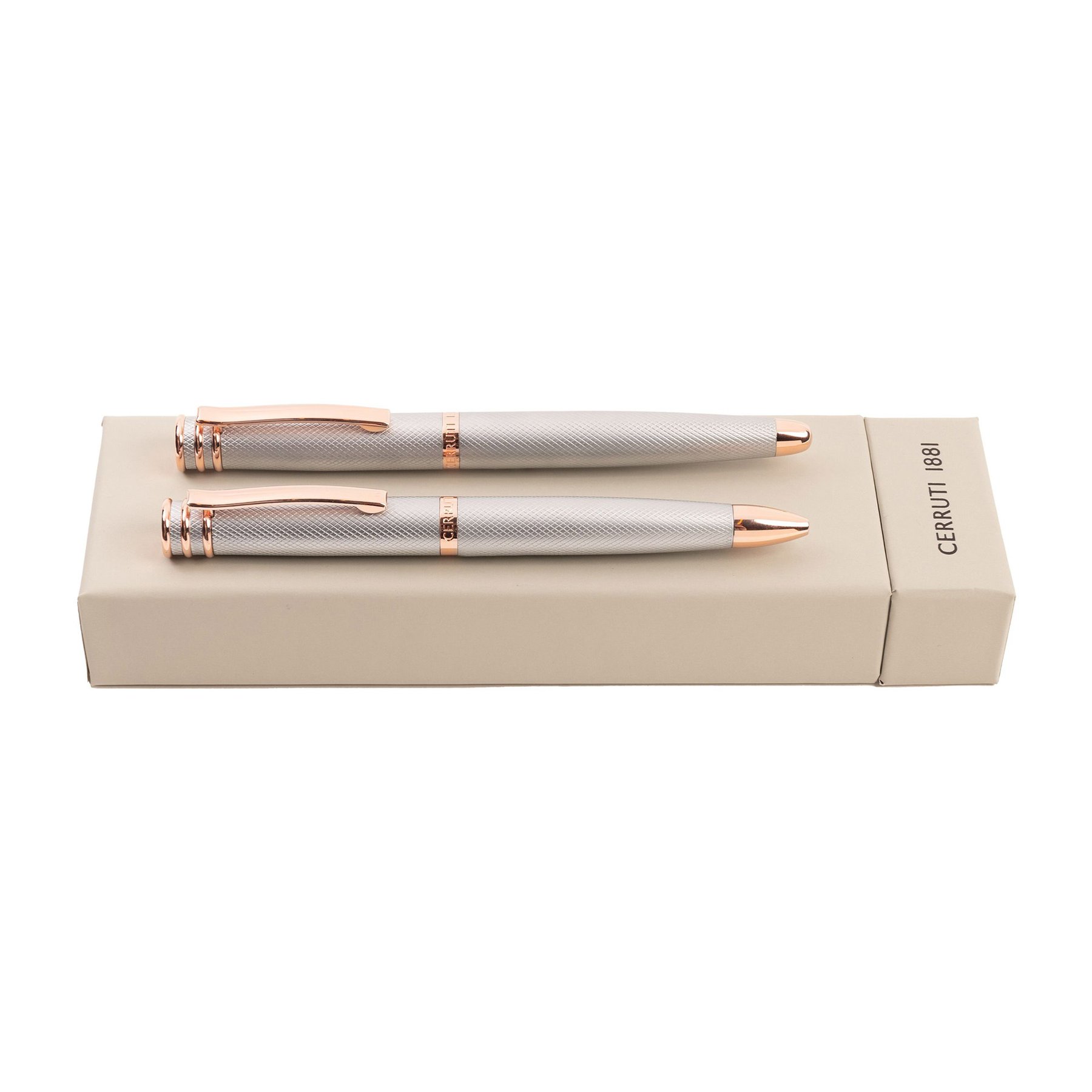Cerruti 1881 Pen and roller set Austin, in box, chrome