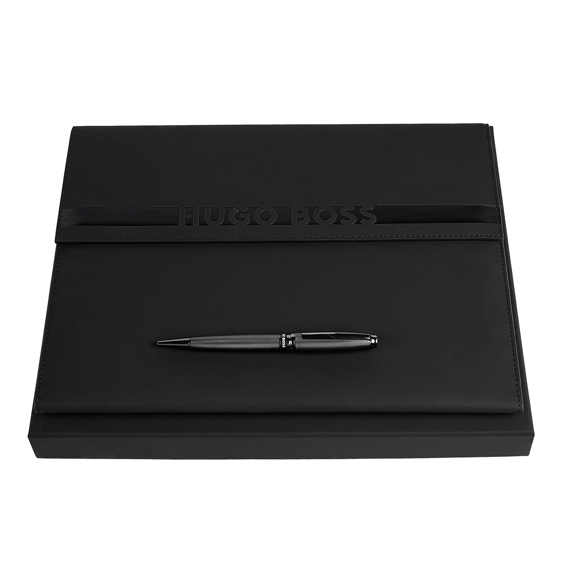 Hugo Boss Set pen and conference folder Stream, A4, matte, chrome