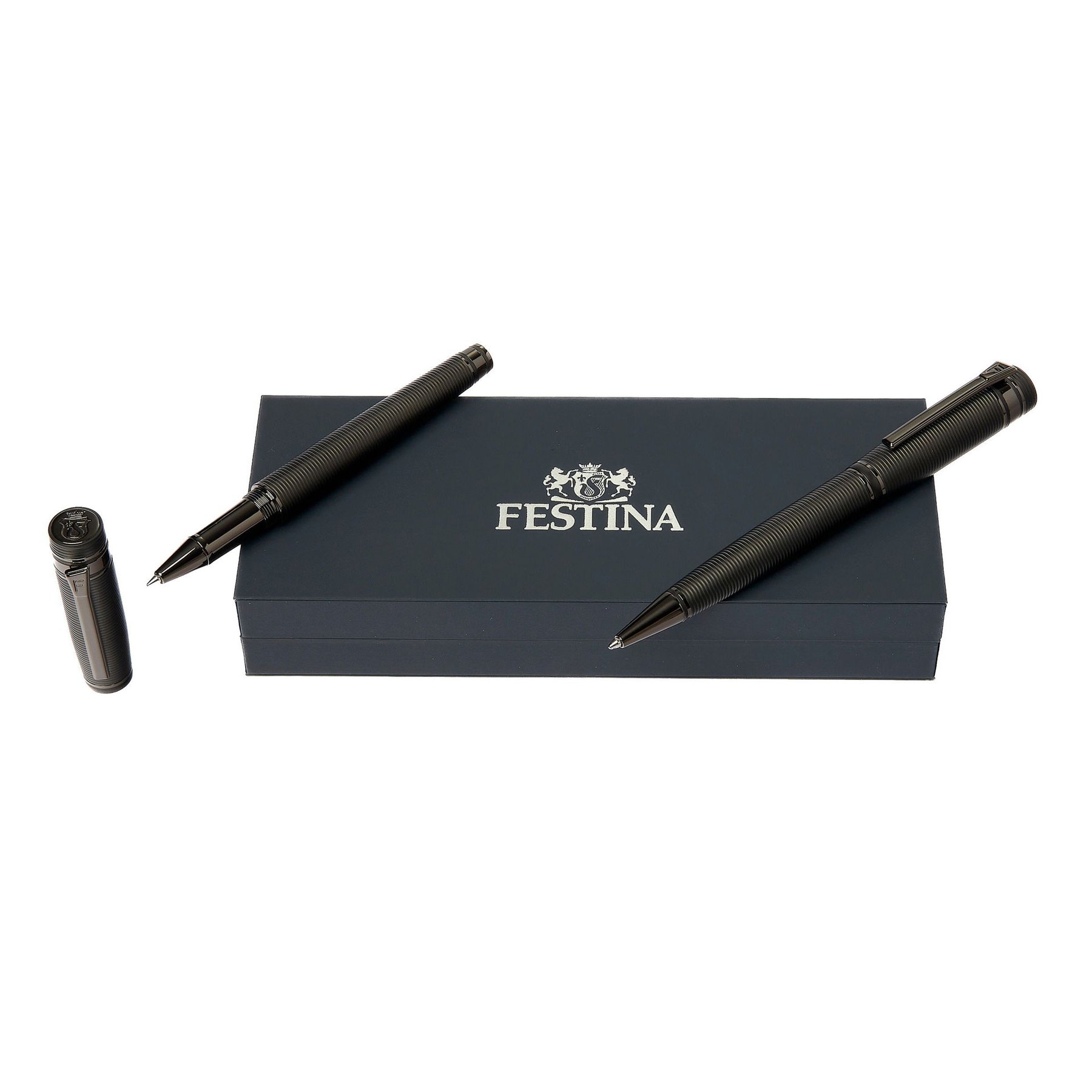 Festina Set rollerball pen and ballpoint pen Bold Stripe, in box, black