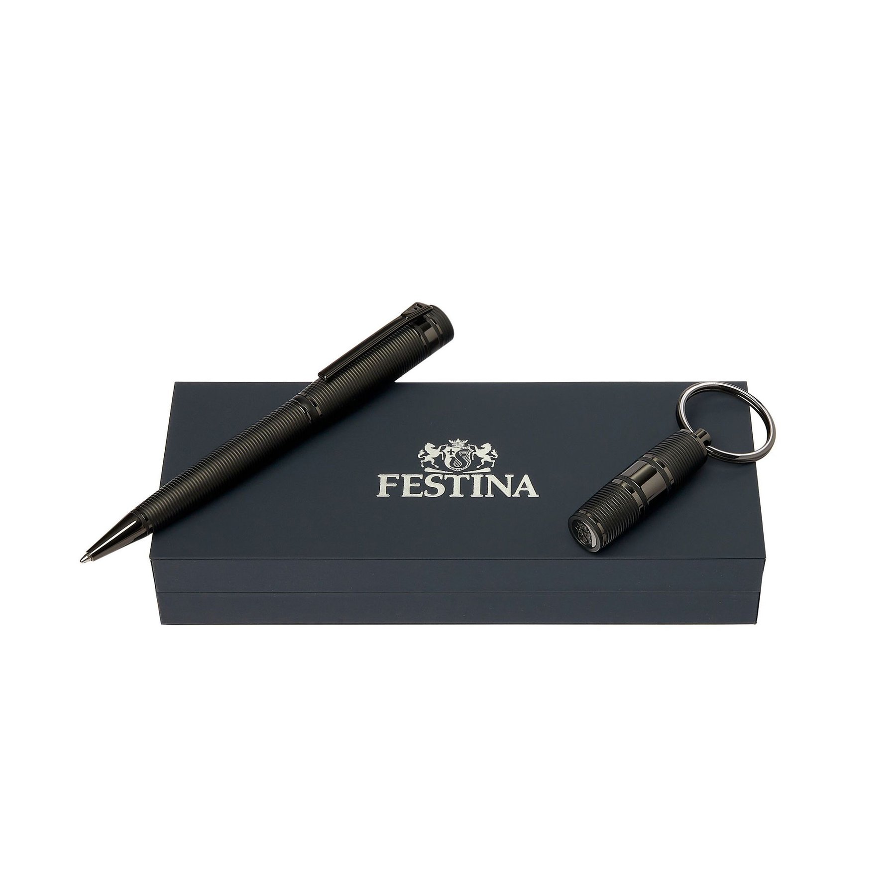 Festina Pen and keychain set Bold Stripe, in box, black
