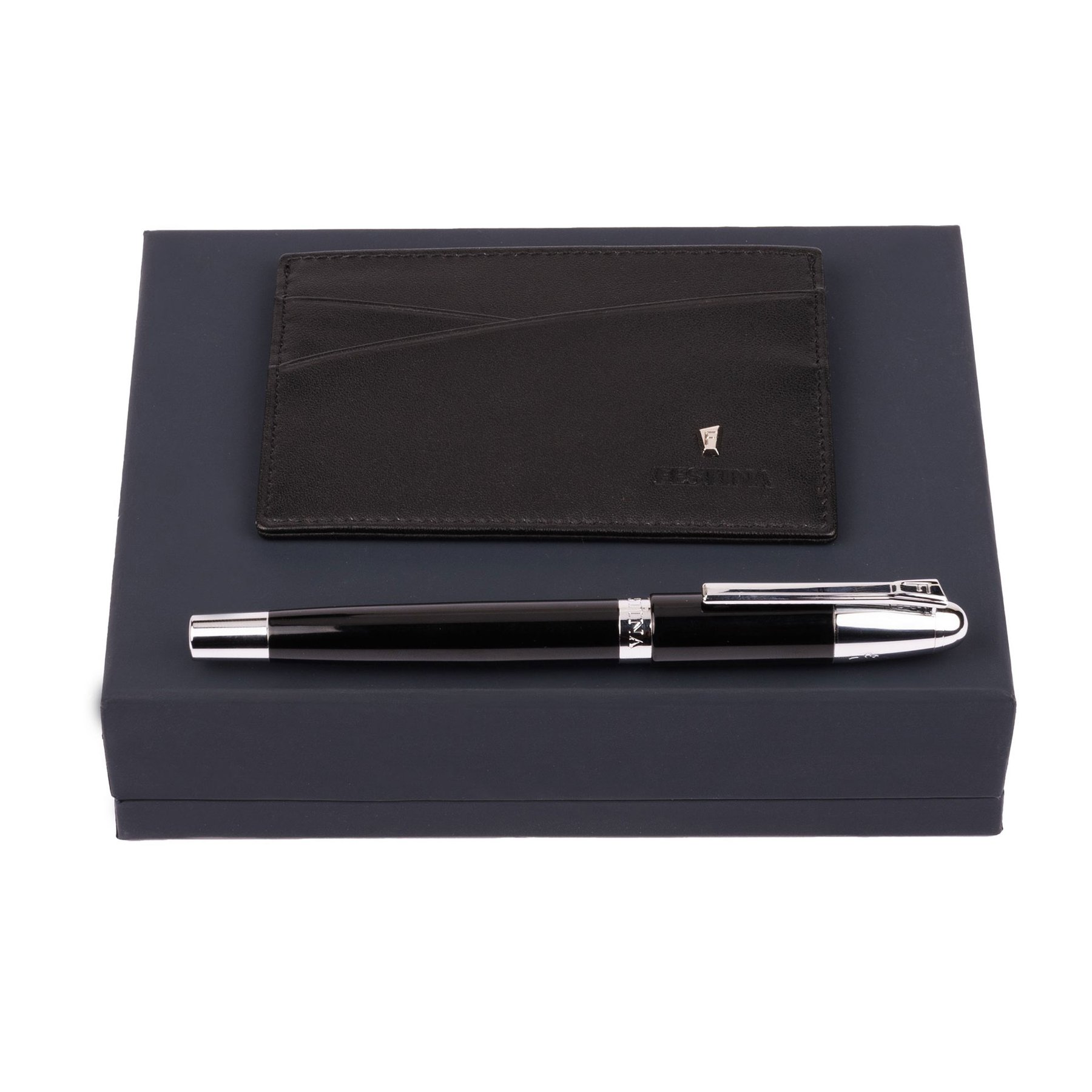 Festina Rollerball & Card Holder Set Classicals Chrome, black
