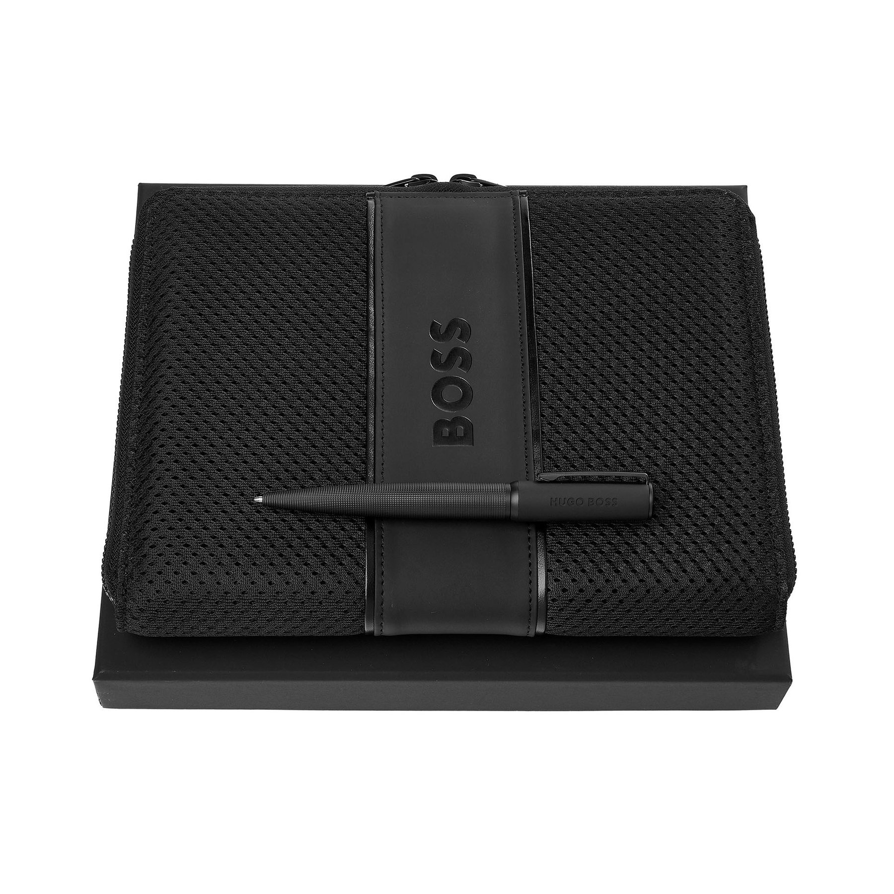 Hugo Boss Pen & A5 Folder Arche Iconic, black