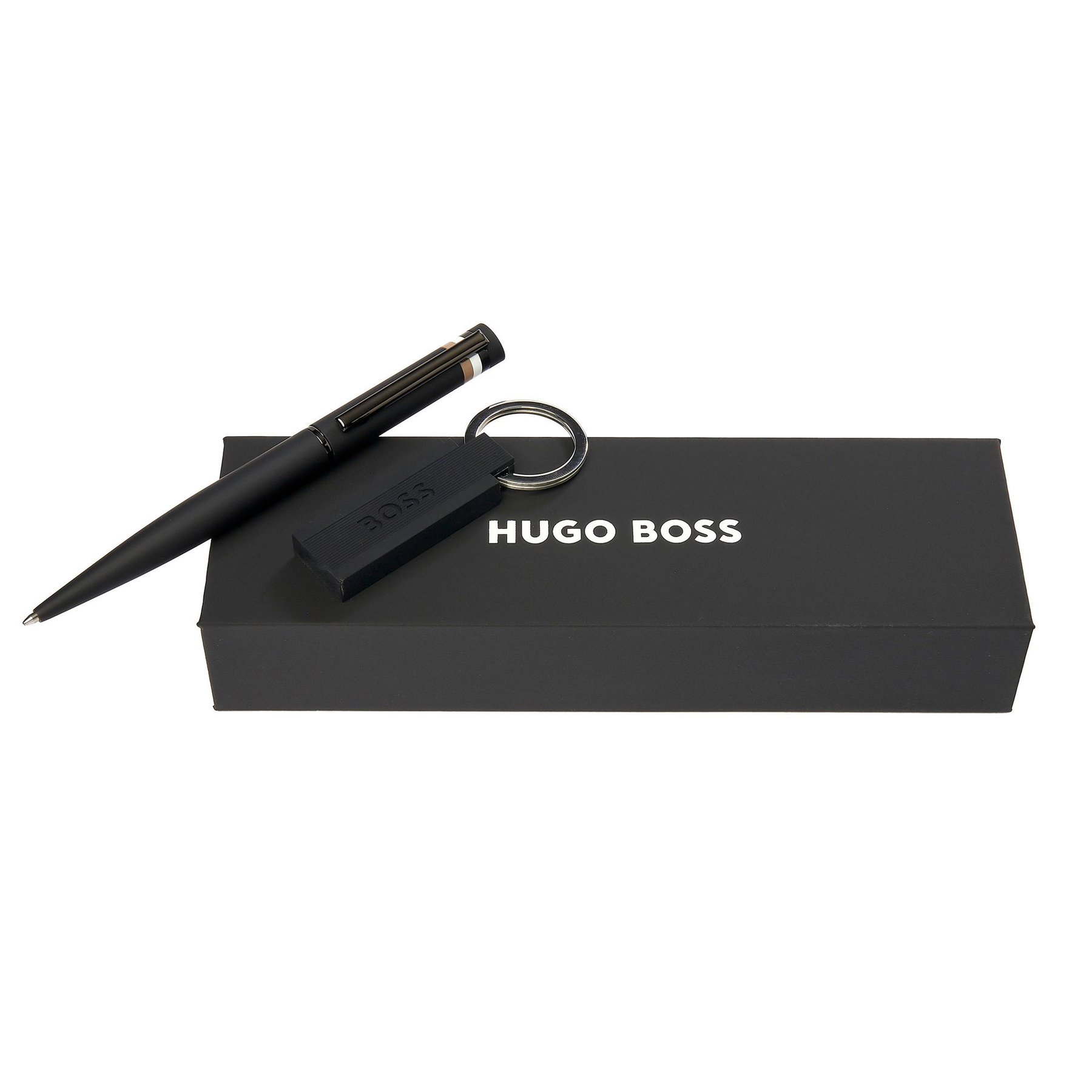 Hugo Boss Keychain and pen set Edge Iconic, black
