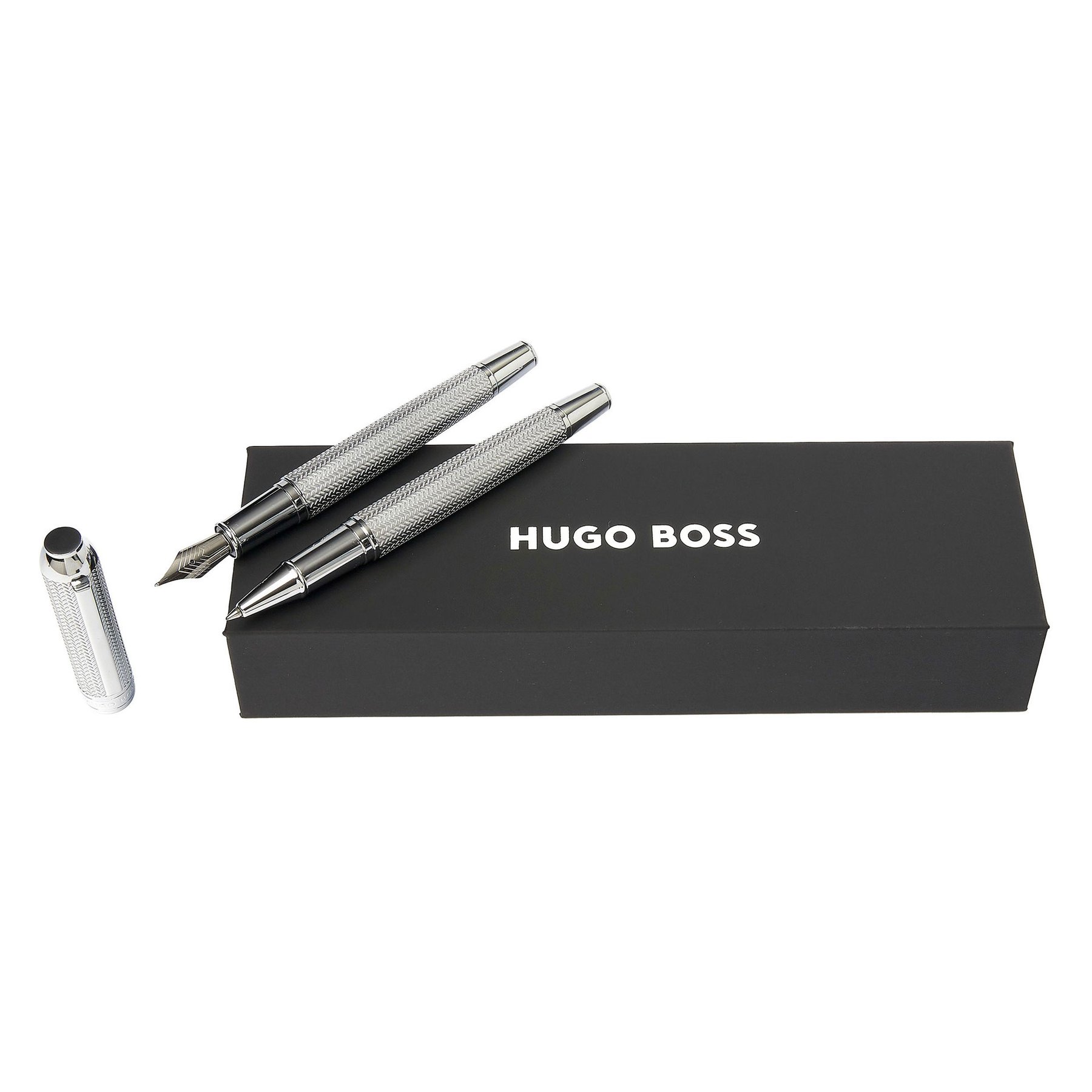 Hugo Boss Pen and rollerball set Elemental, in box, silver
