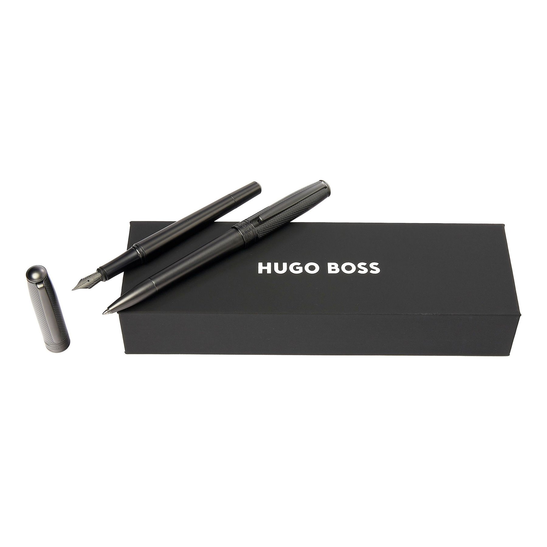 Hugo Boss Fountain pen and ballpoint set Essential Metal, in box, chrome