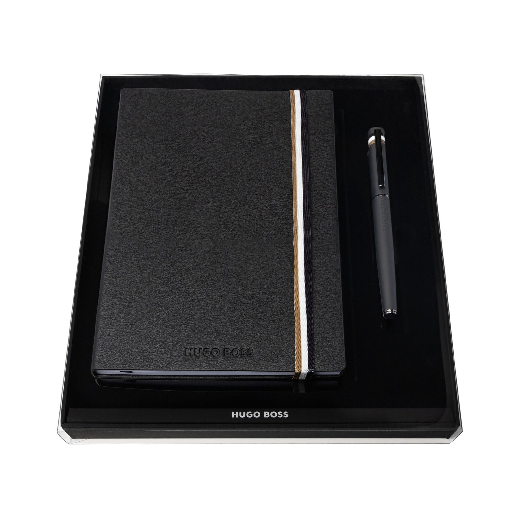 Hugo Boss Set notebook and rollerball Iconic, A5, black