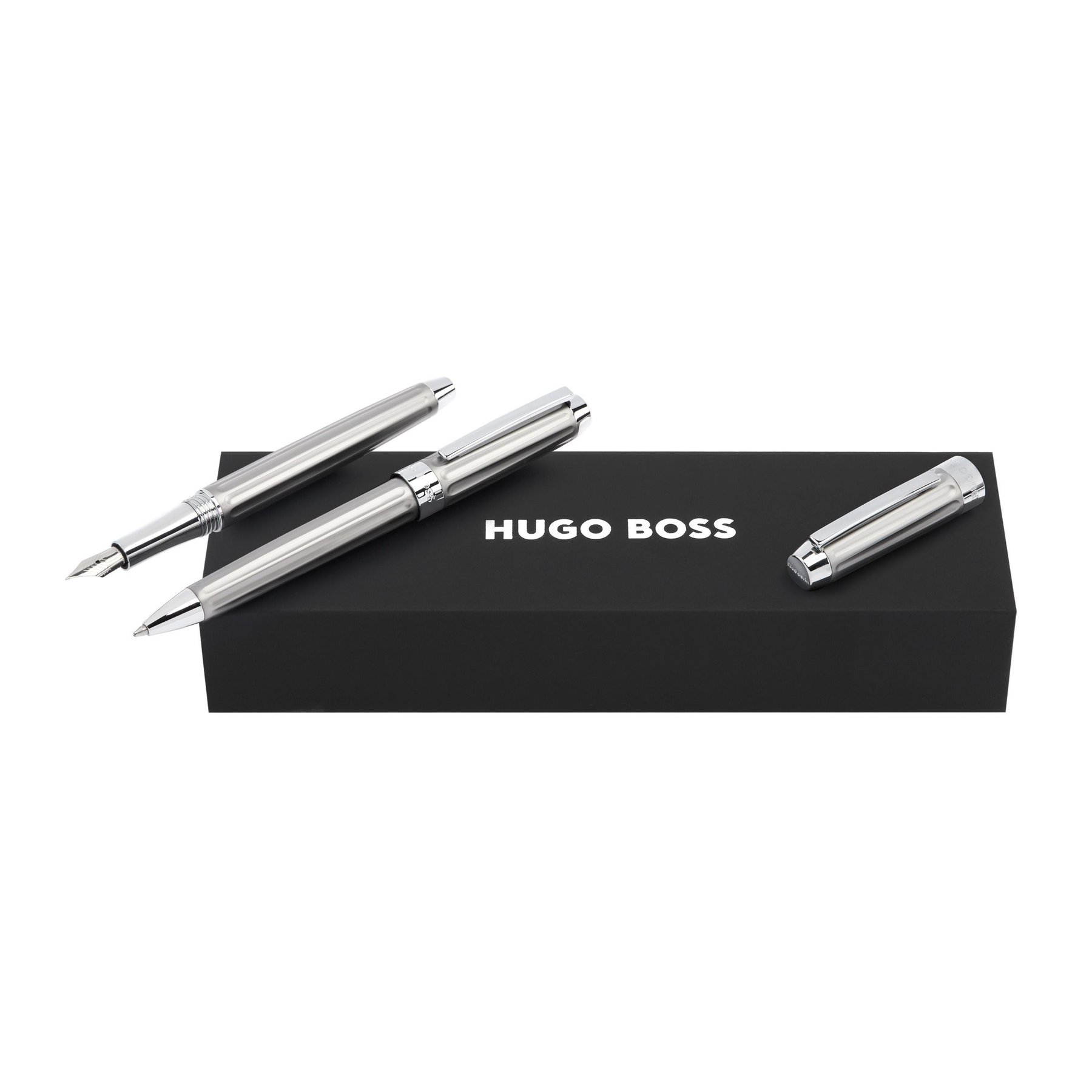 Hugo Boss Pen and pencil set Beam Chrome, in box, silver