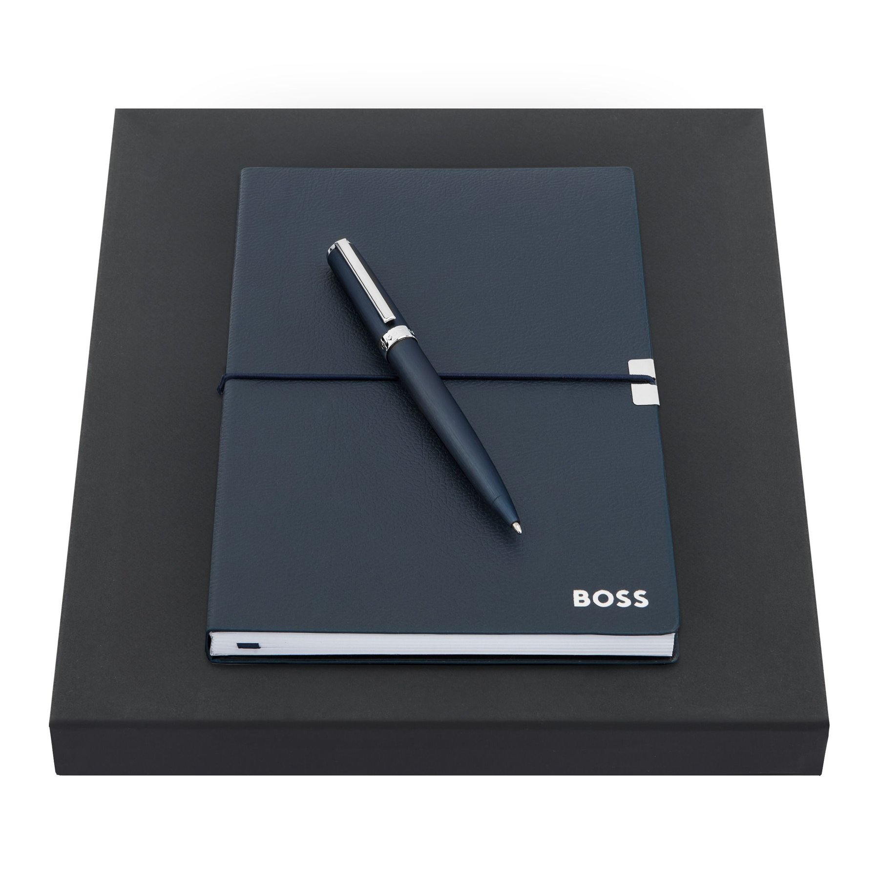Hugo Boss Set ballpoint pen and notebook Elegance Storyline, A5, dark blue