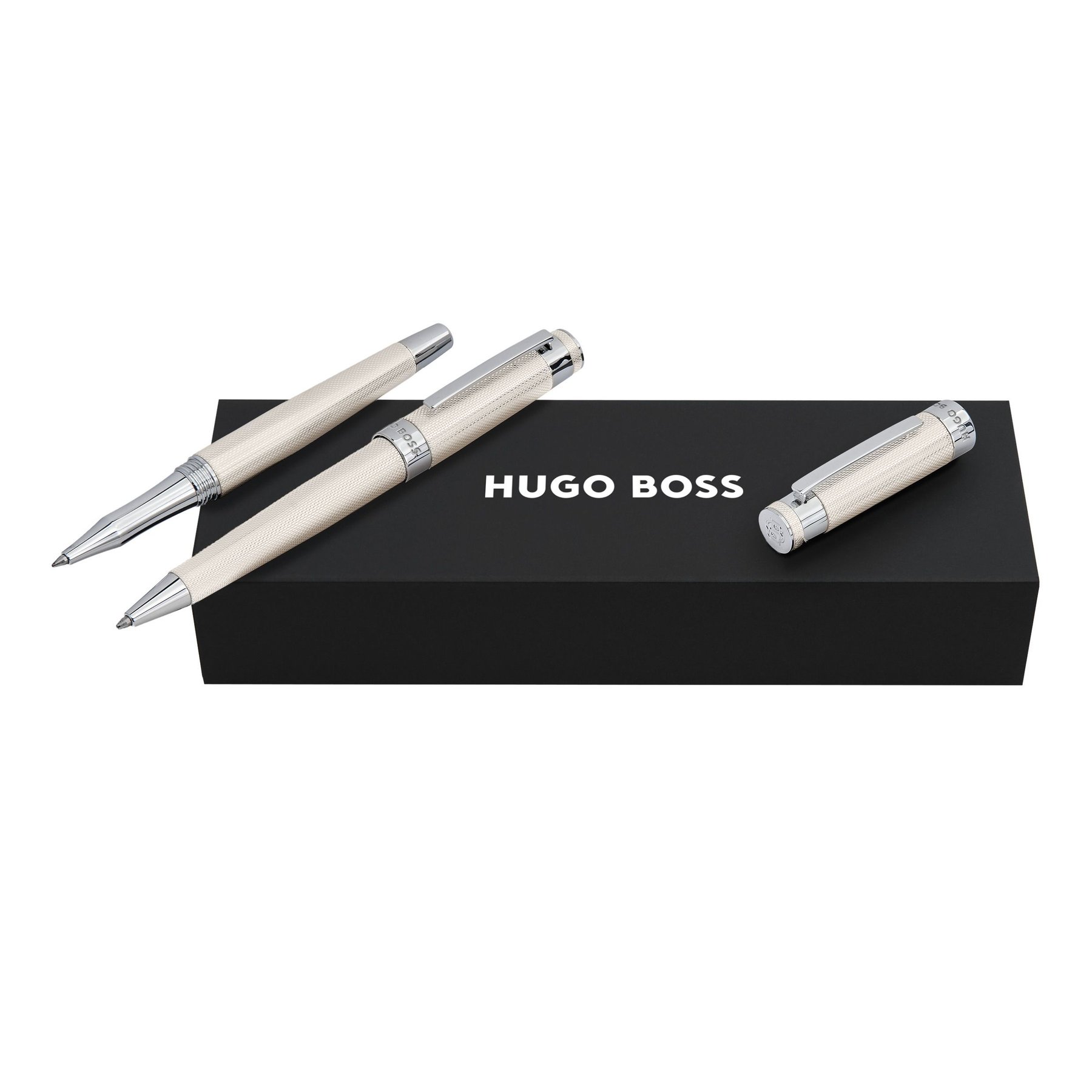 Hugo Boss Set ballpoint pen and rollerball Eclat, silver